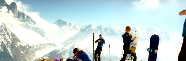 Wide-angle view of good times in the Alps